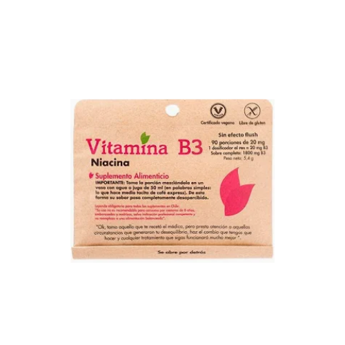 VITAMINA B3, 90 PORCIONES DE 20mg -  DULZURA NATURAL