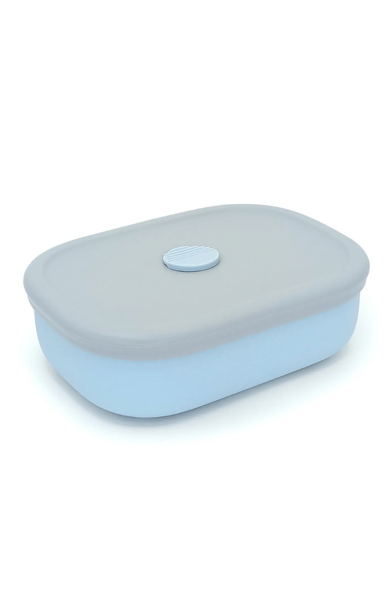 PLATO DE SILICONA AZUL CON TAPA DE BBPRO