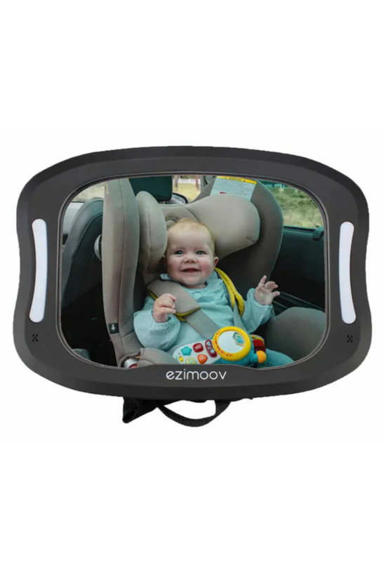 ESPEJO RECTANGULAR DE BEBÉ PARA AUTO CON LUZ LED EZIMOOV