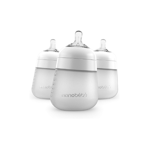 MAMADERA SILICONA BLANCO PACK DE 3 270 ML - NANOBEBE