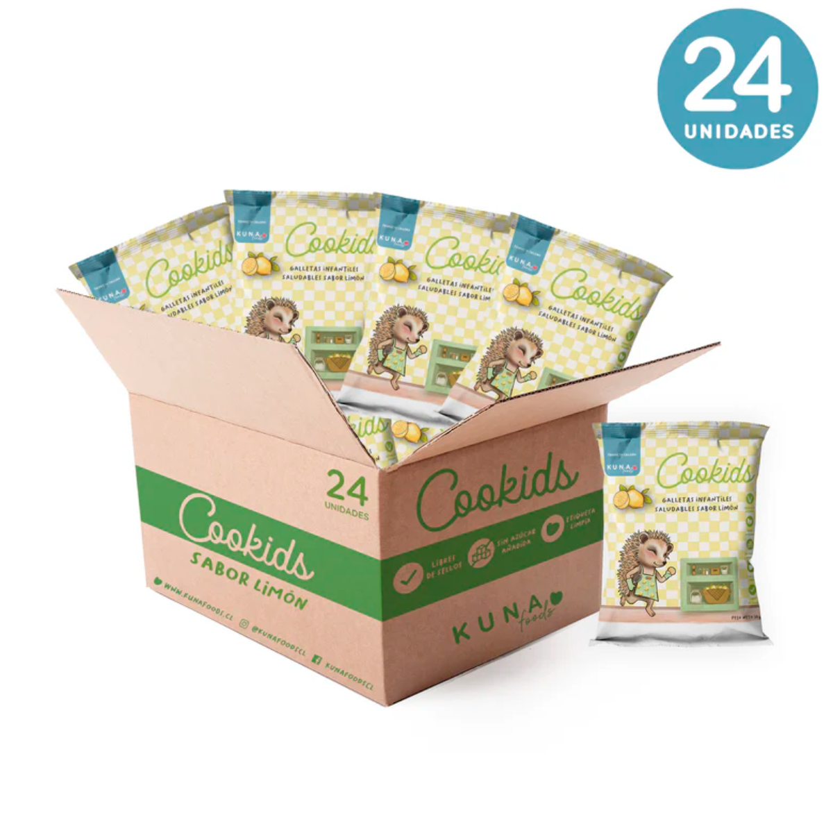 CAJA DE COOKIDS SALUDABLES KUNA LIMÓN 30 GR