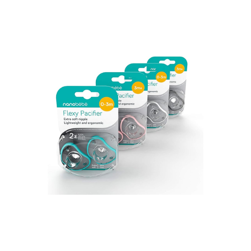 Chupete Flexy Nanobébé Turquesa Pack x2 0-3 Meses