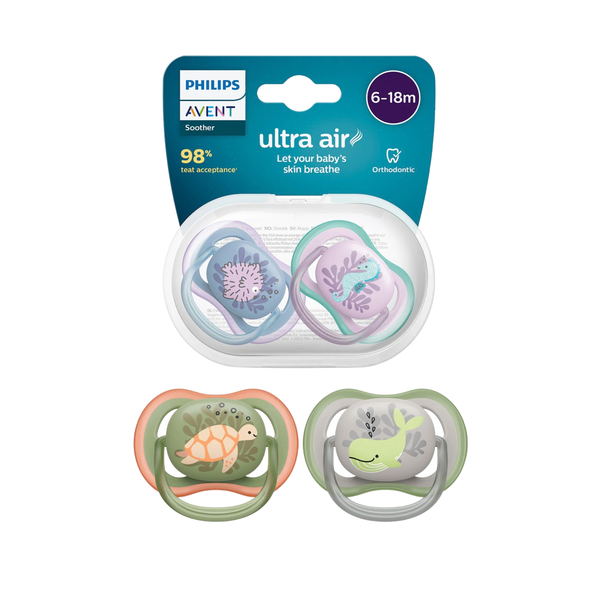 Chupete Philips Avent Ultra Air Orthodontic 6–18 Meses