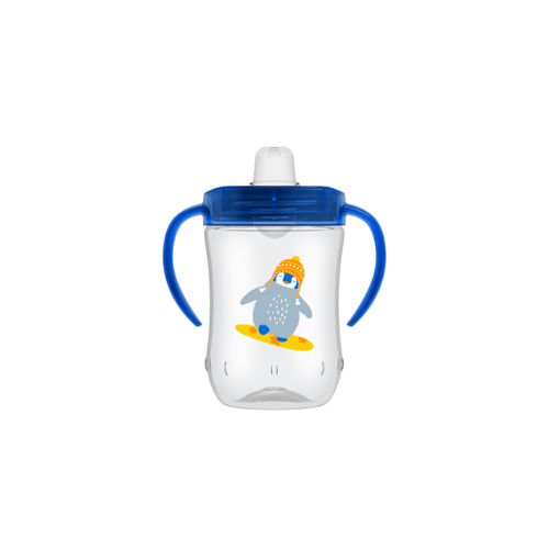 VASO CON ASA Y BOQUILLA BLANDA AZUL 270 ML +9M DR. BROWN'S