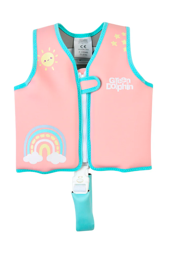 CHALECO FLOTADOR INFANTIL ARCOIRIS PALOROSA 15 a 19 KG 2 a 3 años. - GREEN DOLPHIN