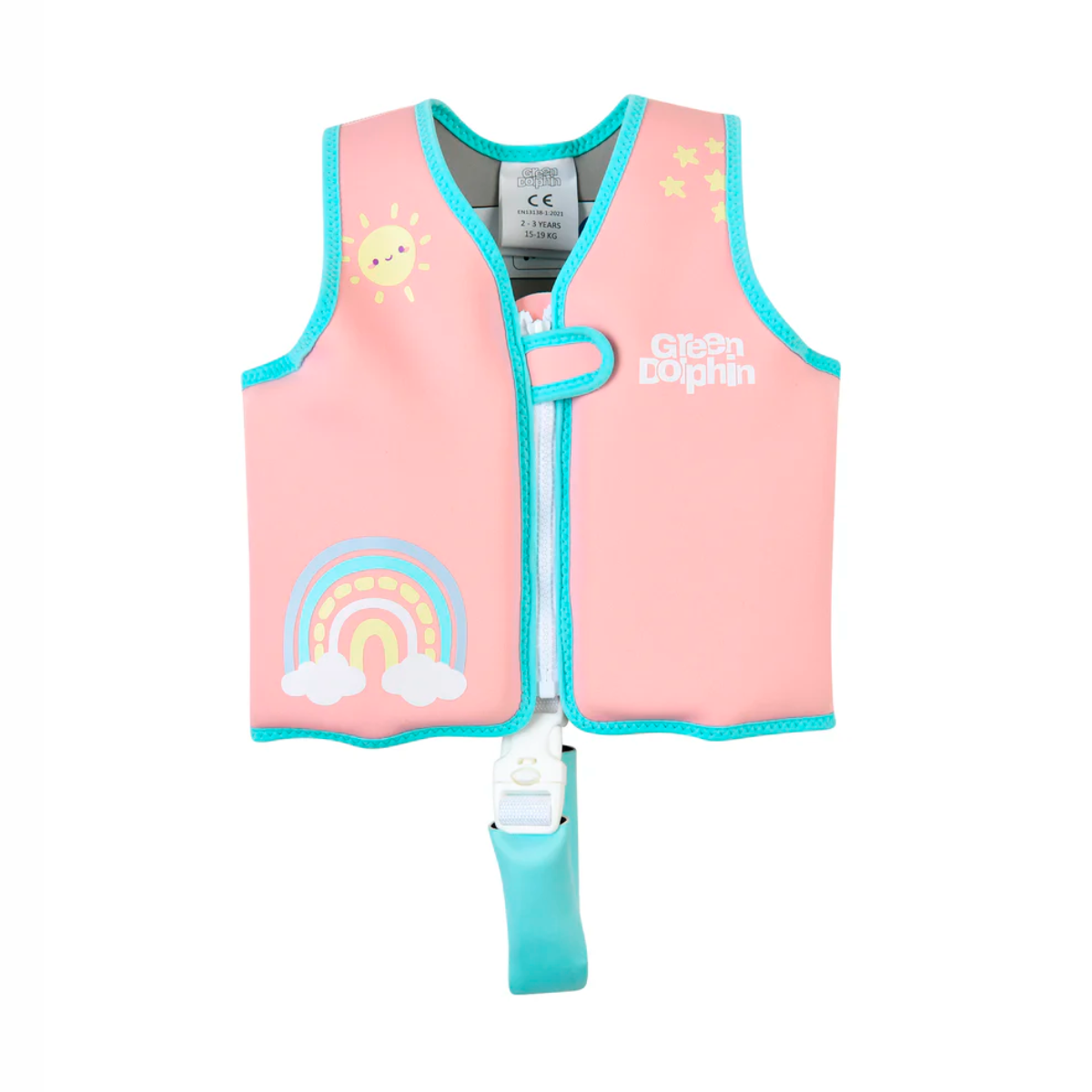 CHALECO FLOTADOR INFANTIL ARCOIRIS PALOROSA 15 a 19 KG 2 a 3 años. - GREEN DOLPHIN