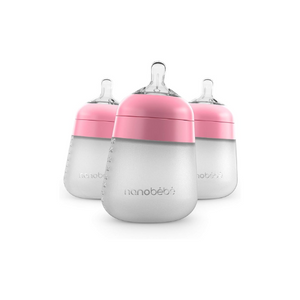 MAMADERA SILICONA  ROSA PACK DE 3 270 ML - NANOBEBE