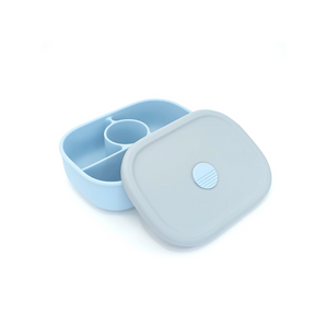 PLATO DE SILICONA AZUL CON TAPA DE BBPRO