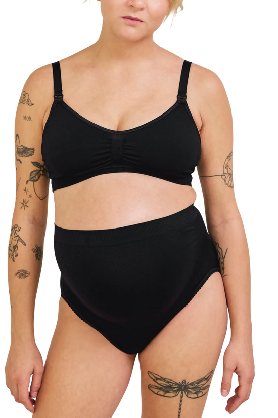 Calzón Prenatal Carriwell Negro Talla L | Sin Costuras