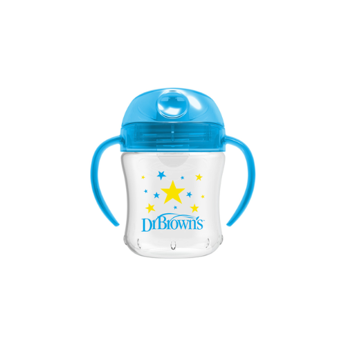 VASO BOQUILLA BLANDA AZUL 180 ML +6M - DR. BROWN'S