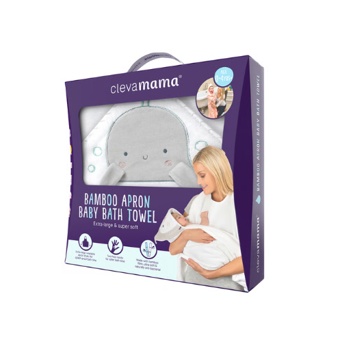 TOALLA DELANTAL BABMBÚ BLANCO - CLEVAMAMA