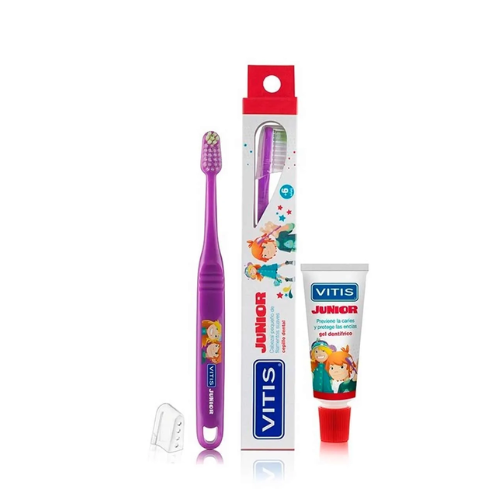 PACK CEPILLO JUNIOR + GEL 15 ML VITIS