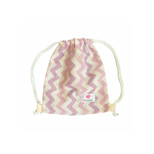 BOLSA NIÑOS MULTIFUCIÓN TIPO MORRAL GRÁFICO ZIGZAG MORADO  - AMAMANTAS