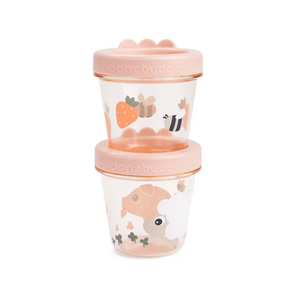 SET 2 CONTENEDORES PARA COMIDA DE BEBÉ TINY FARM ROSA - DONE BY DEER