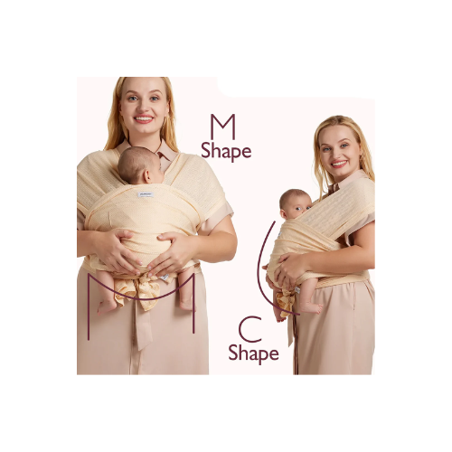 PORTABEBÉ FULAR NEGRO MALLA - MOMCOZY