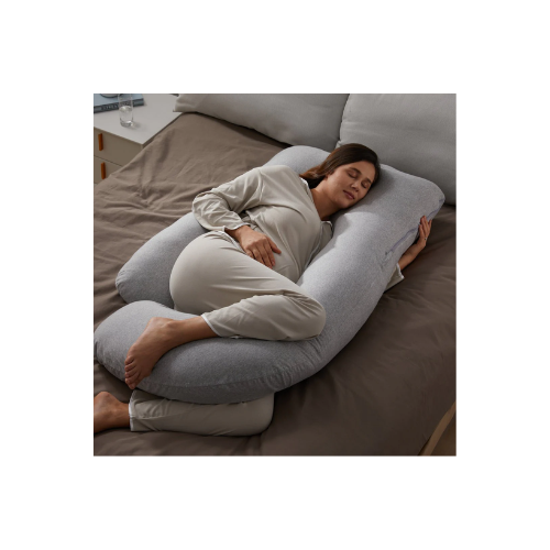 ALMOHADA DE EMBARAZO FORMA DE U CON TELA REFRESCANTE - MOMCOZY