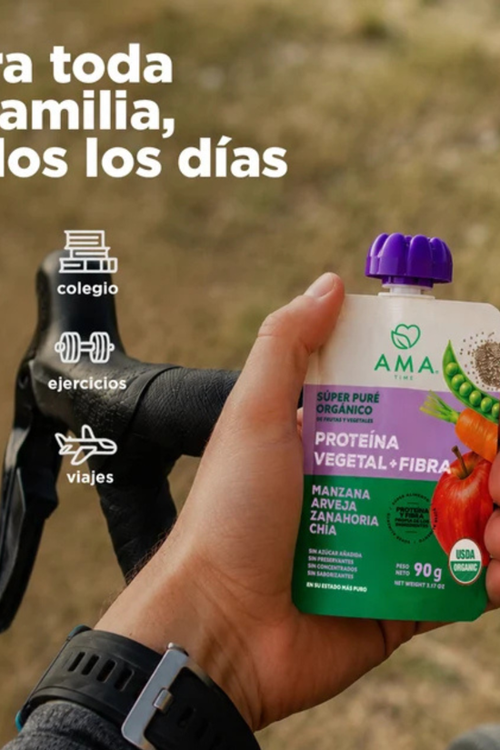 Super Puré Orgánico Proteína Vegetal + Fibra 90 Gr.