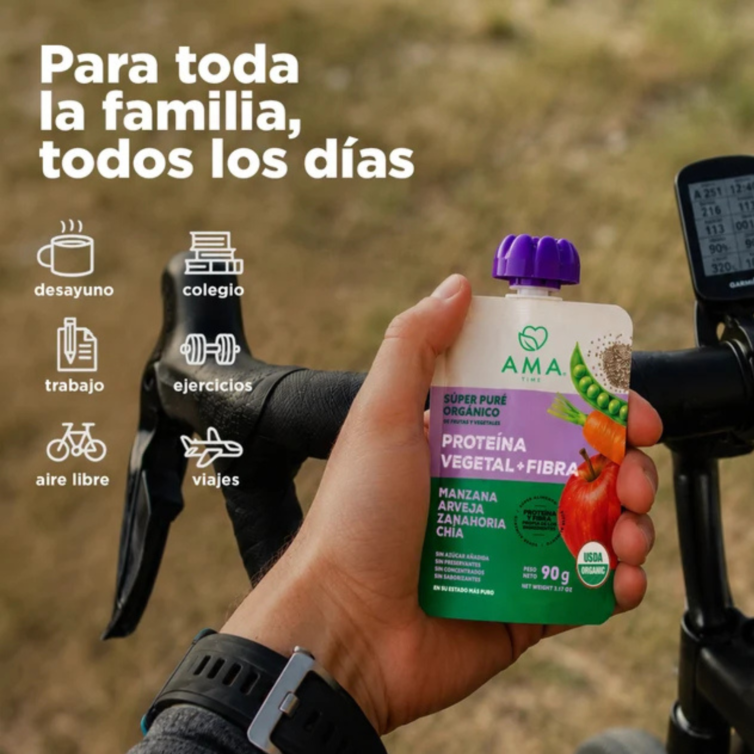 Super Puré Orgánico Proteína Vegetal + Fibra 90 Gr.