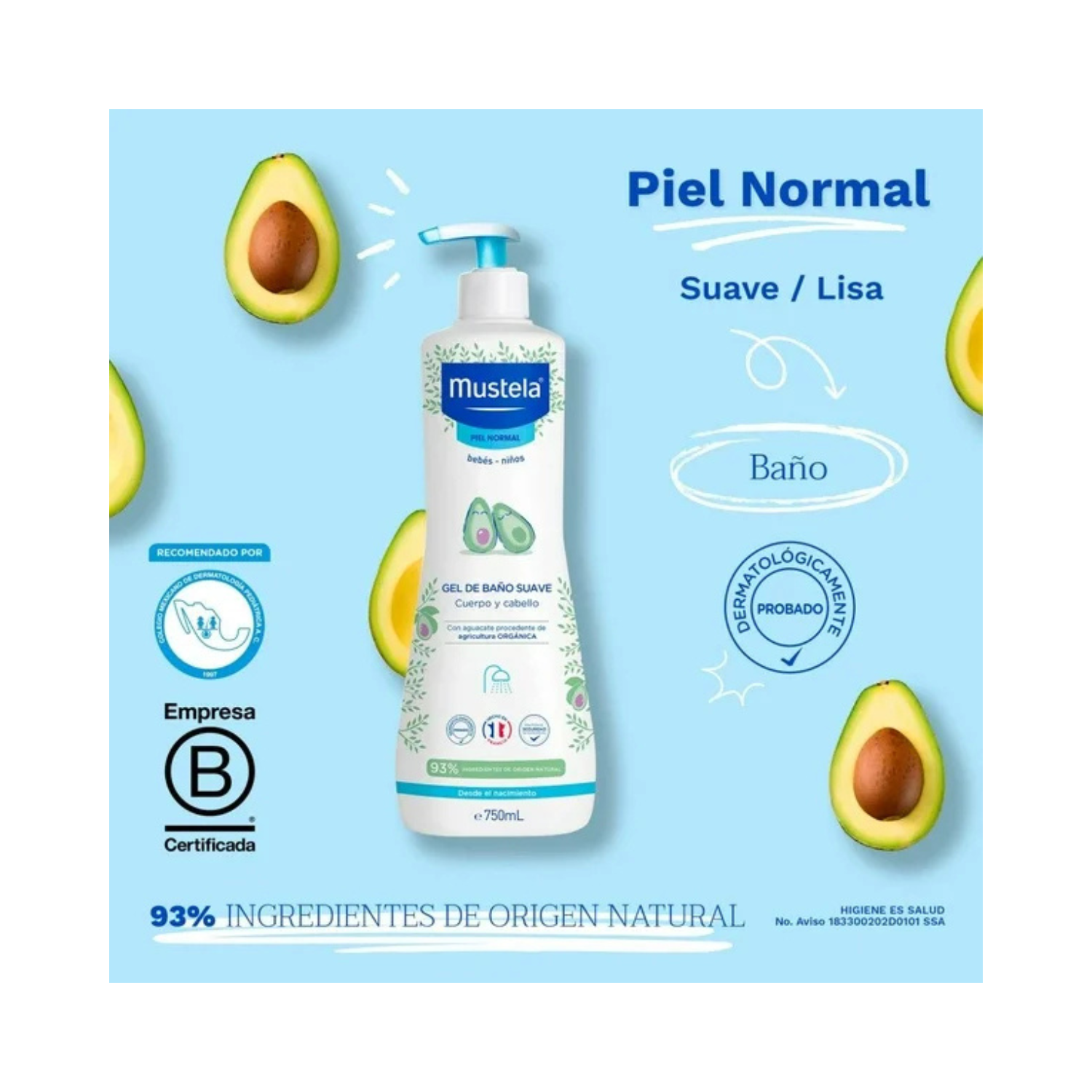 Gel De Baño Suave Para Bebé Mustela 500 Ml