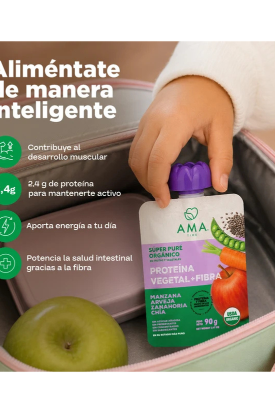 Super Puré Orgánico Proteína Vegetal + Fibra 90 Gr.