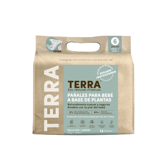 PAÑALES BIODEGRADABLES DESECHABLES 6 XXG - TERRA