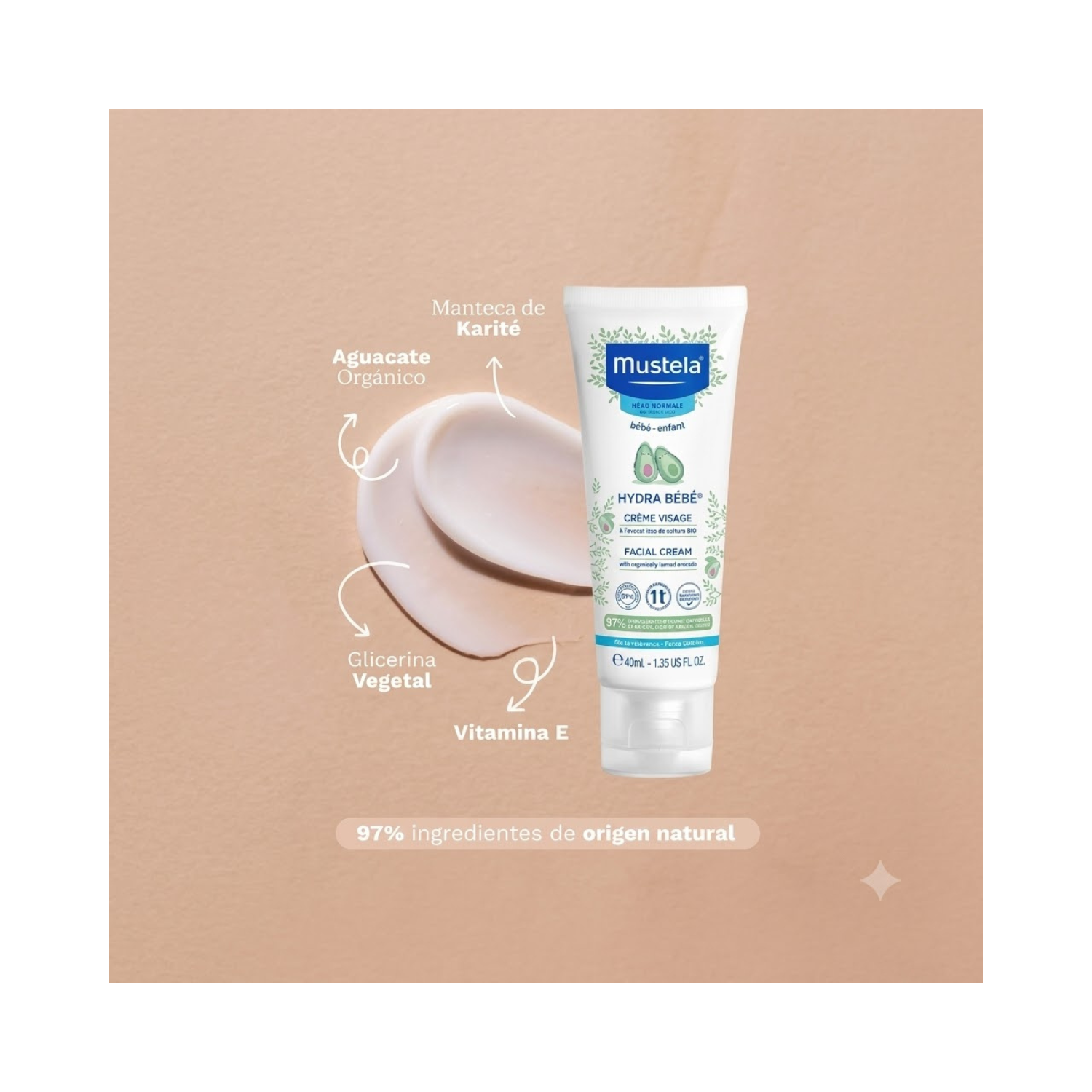 Crema Facial Para Bebé Mustela 40ML