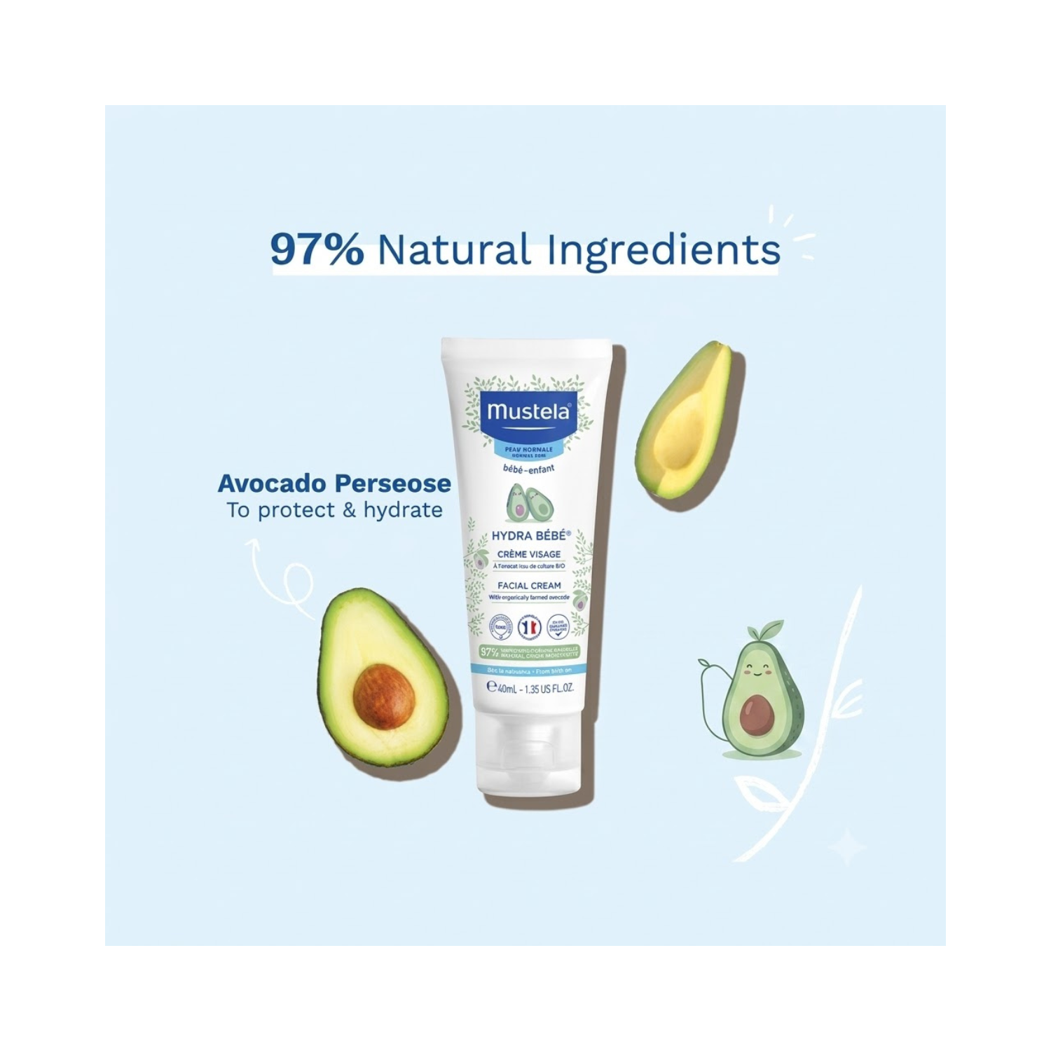 Crema Facial Para Bebé Mustela 40ML