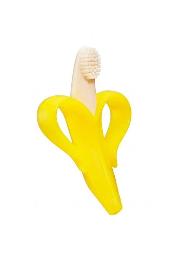 Cepillo Mordedor Baby Banana Silicona 100% Flexible y Segura