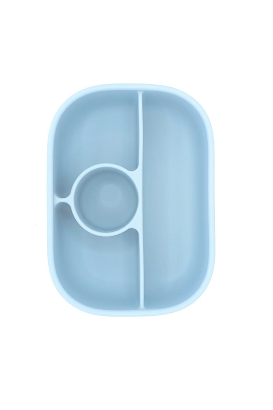 PLATO DE SILICONA AZUL CON TAPA DE BBPRO