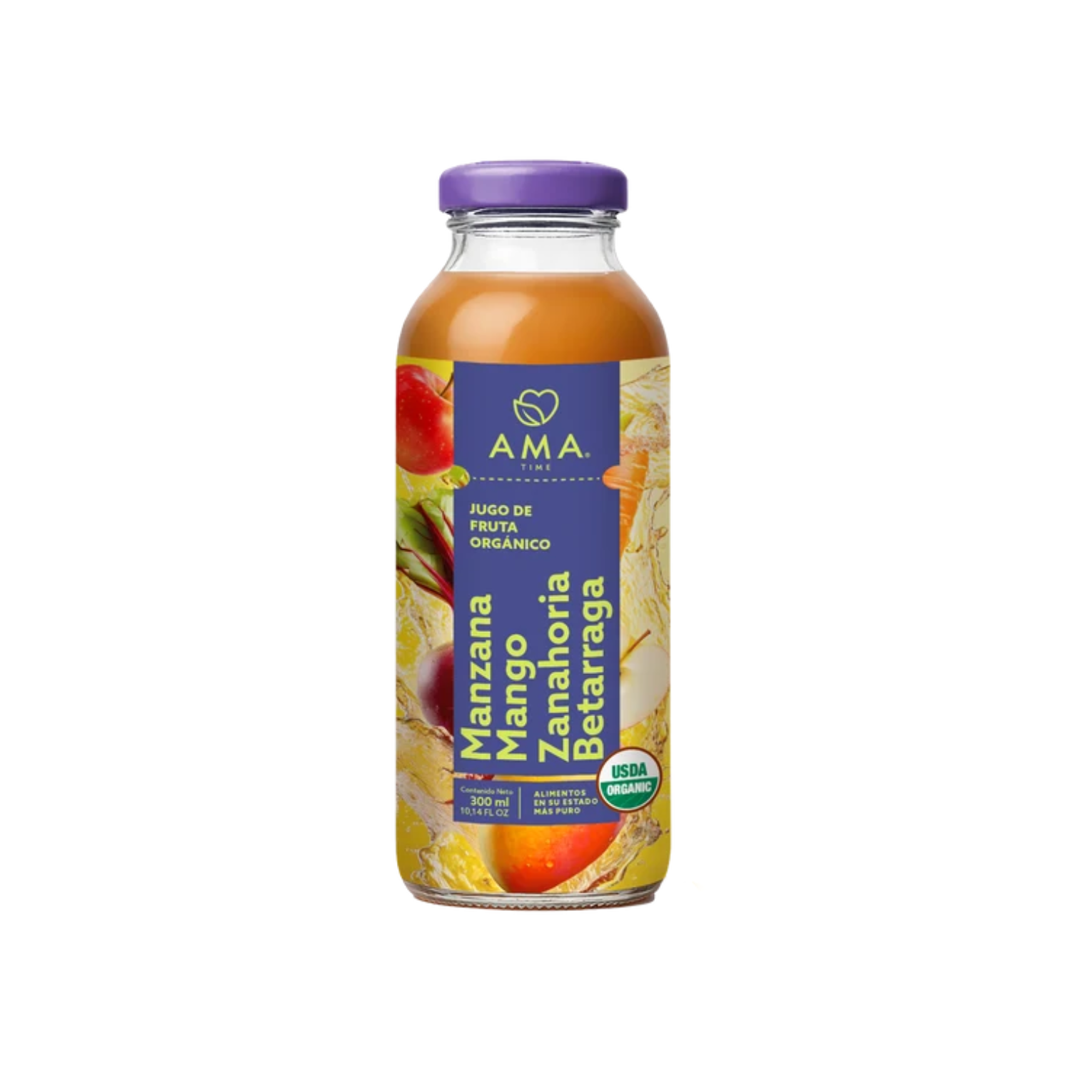 Jugo Orgánico Manzana Mango Zanahoria Betarraga 300 Ml.