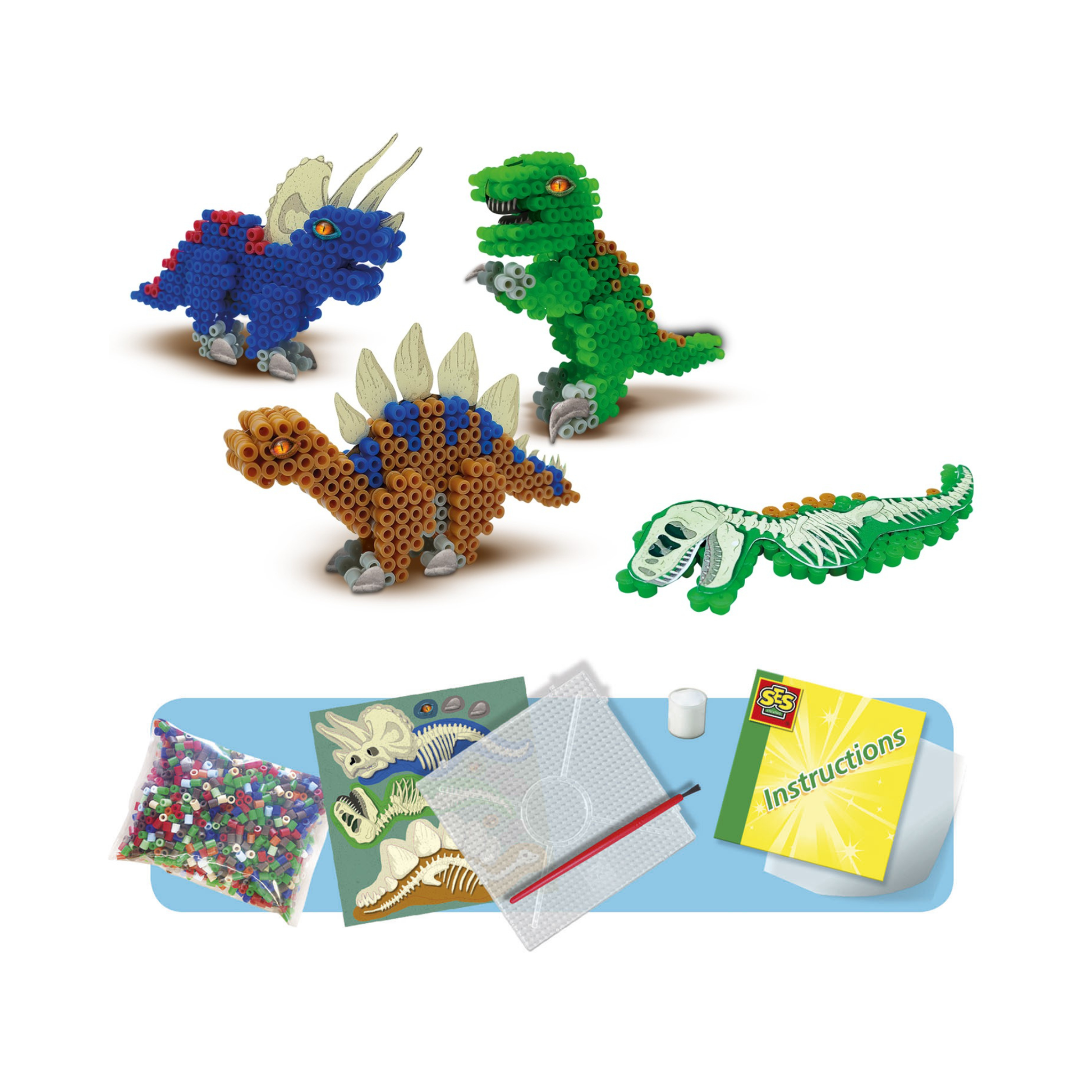 Mostacillas Planchables T-rex Beedz Ses +5 Años 1800pzs