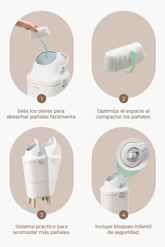 Basurero para Pañales con Antiolor Triple Sello Momcozy