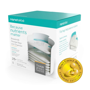 Bolsas de Almacenamiento de Leche Materna Nanobébé con Organizador – 25 Unidades