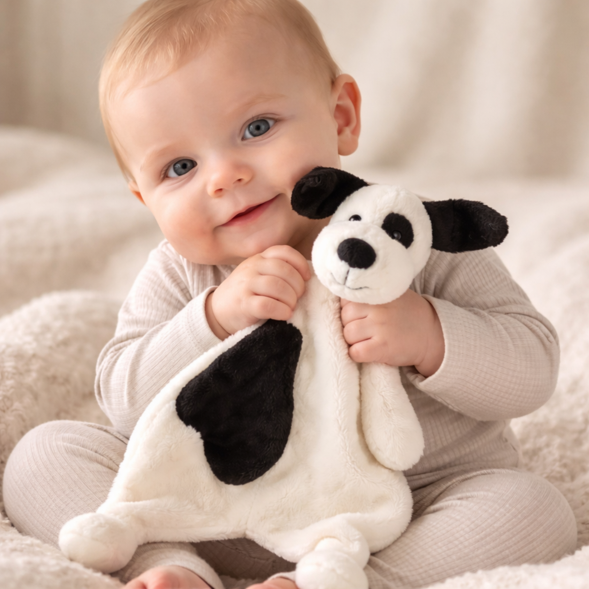 Tuto Jellycat Comfoter Perro blanco y negro