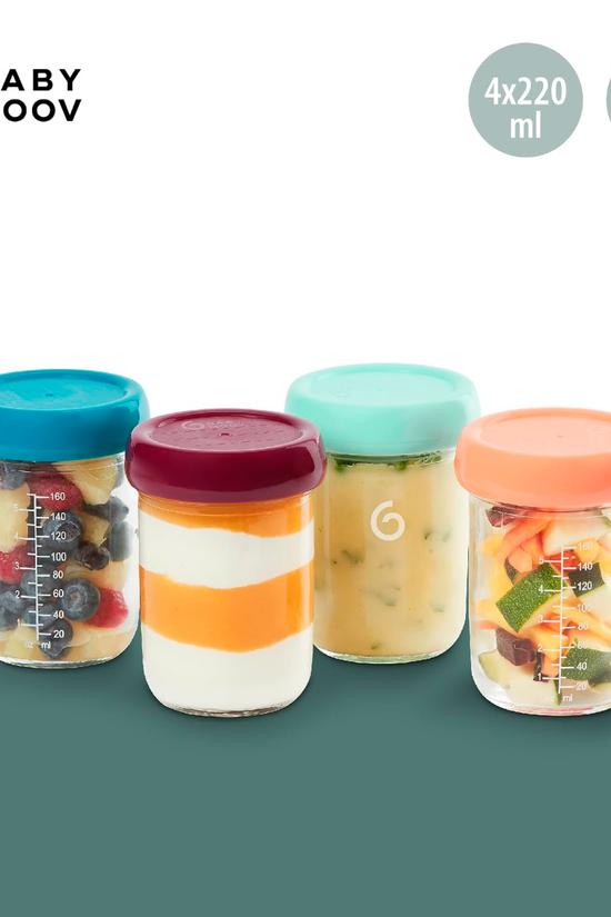 Set de 4 bowls de vidrio de 220 ml +0m Babymoov