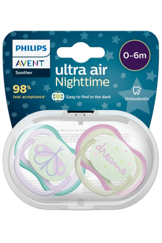 Chupete Philips Avent Ultra Air Night Orthodontic 0–6 Meses