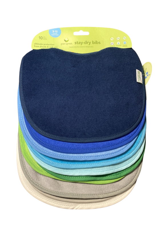 Baberos Impermeables Pack x10 Green Sprouts Colores Variados