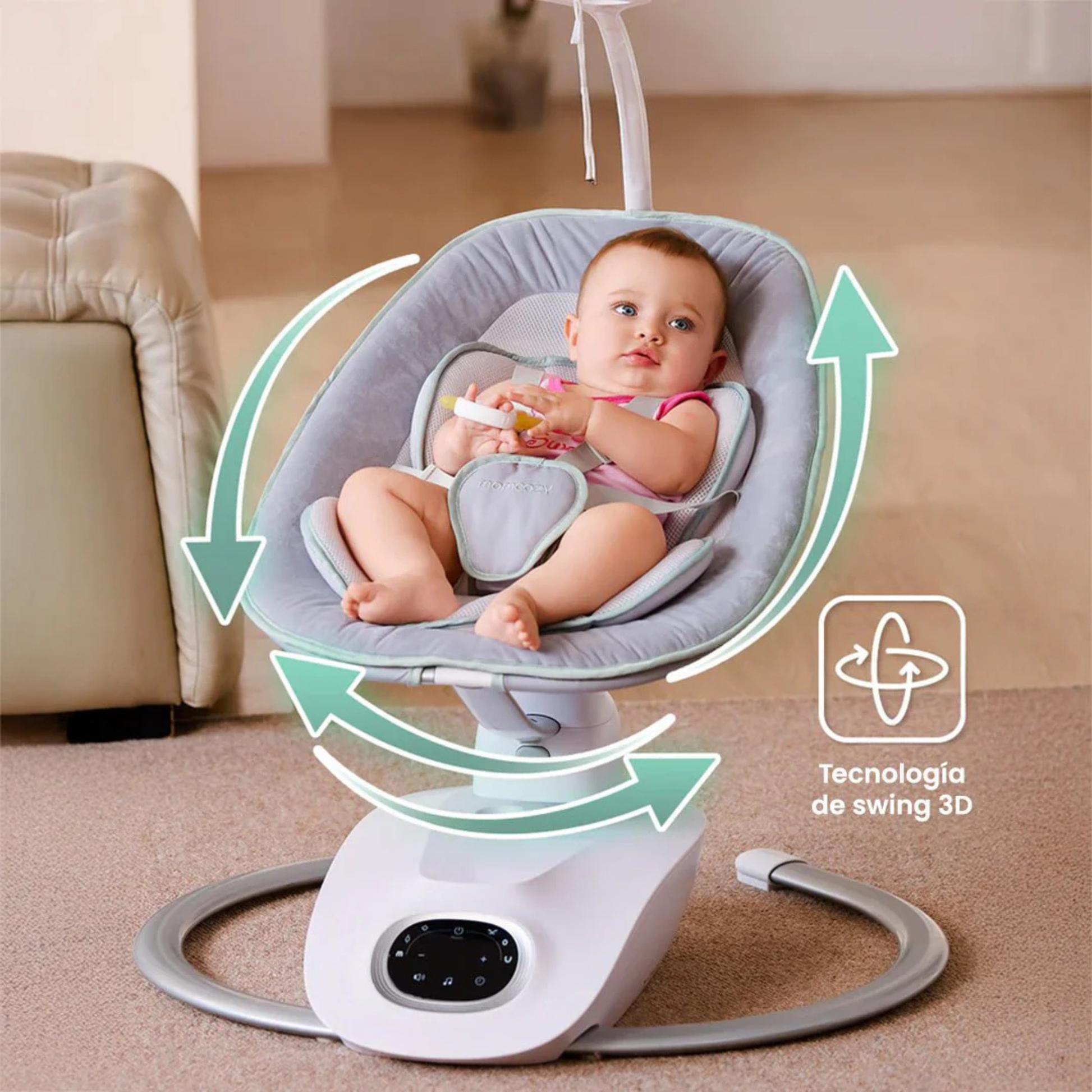 Mecedor Eléctrico para Bebé Momcozy CocoSway con Movimiento 3D