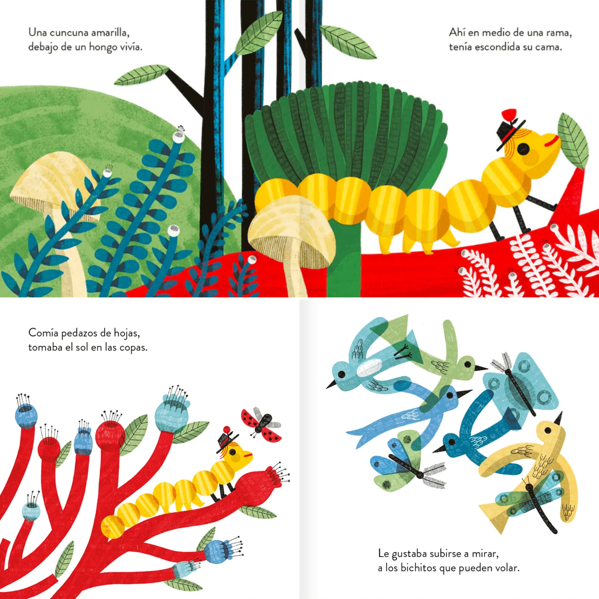 Libro Infantil Una cuncuna amarilla Lulú Corcuera & Paloma Valdivia Amanuta