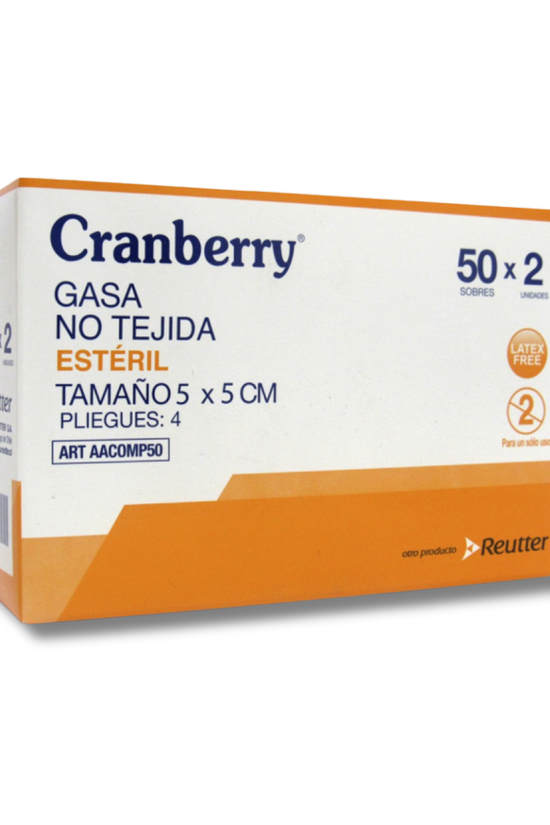 Gasa Estéril No Tejida Cranberry 50 X 2 unidades