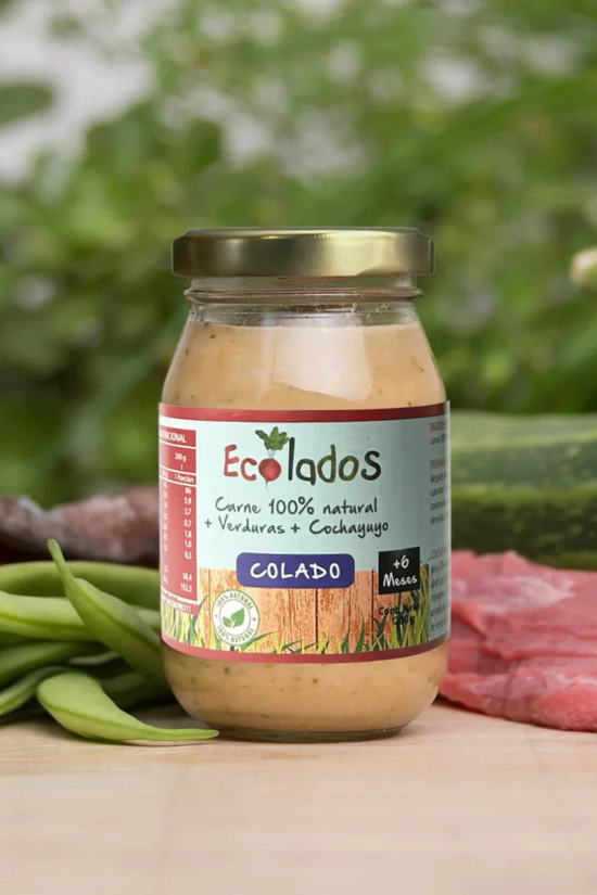 Colado 100% Natural de Carne, Cochayuyo y Verduras Ecolados