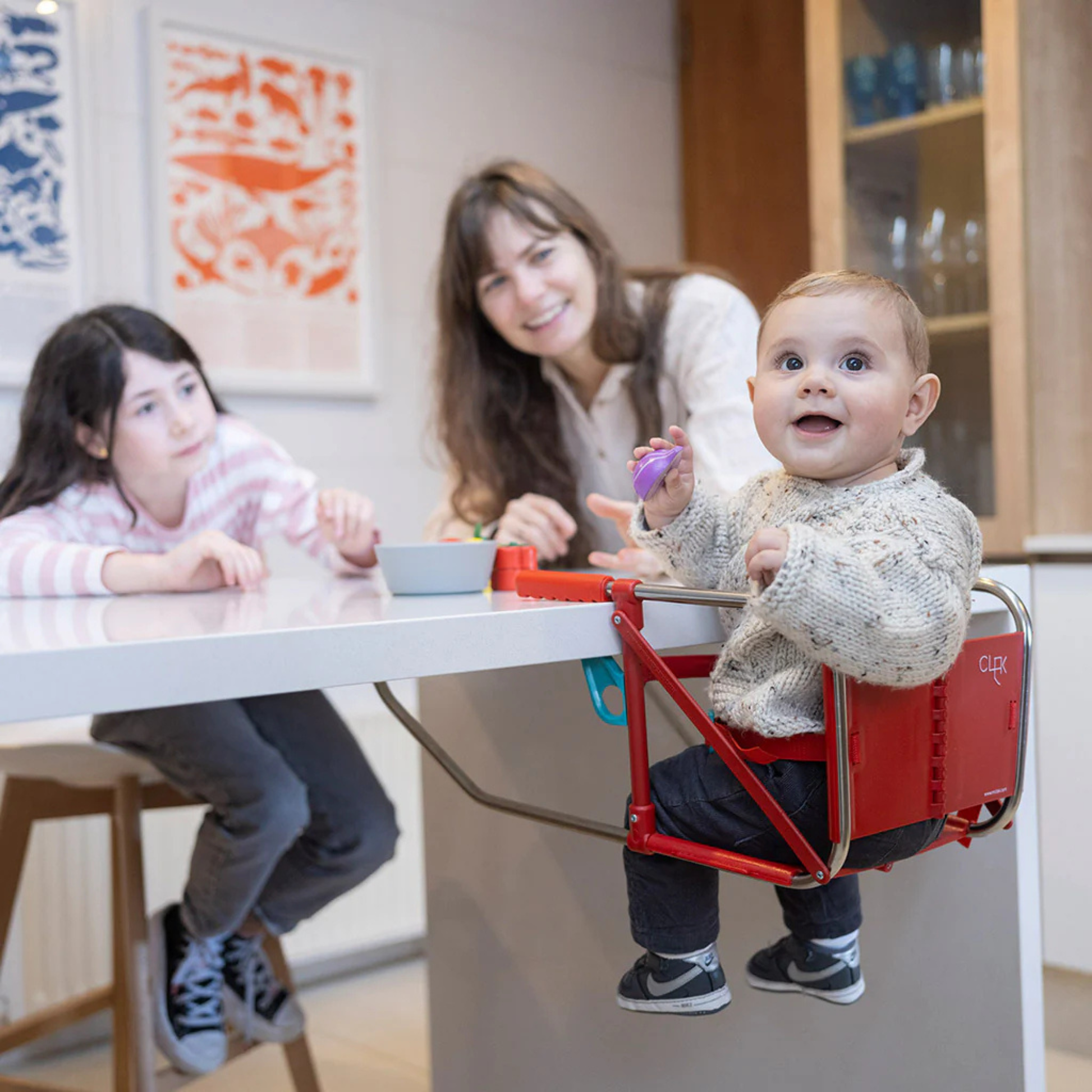 Silla de Comer Plegable Clak Color Rojo