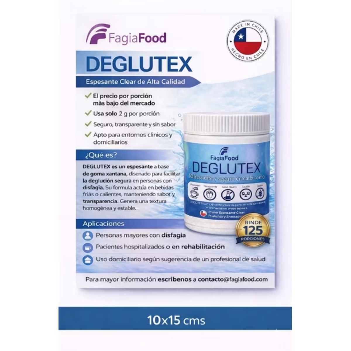 Deglutex Espesante de Líquidos 250 Grs. Transparente