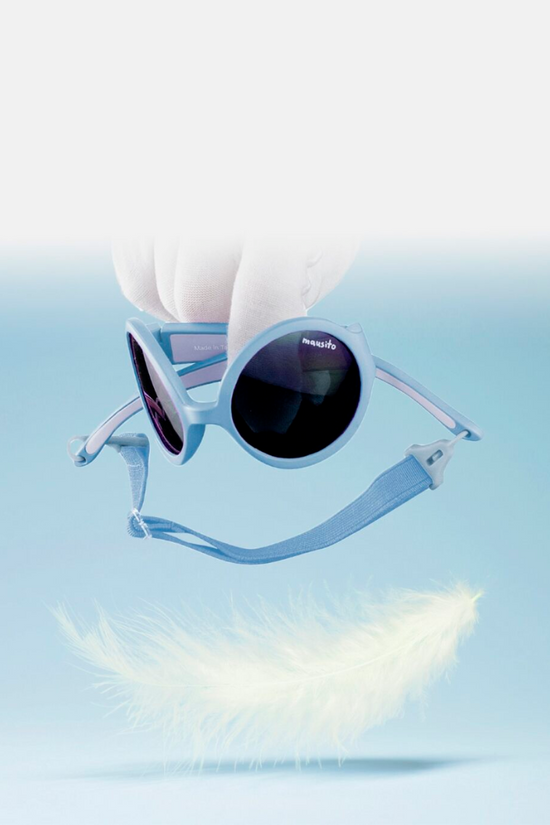 LENTES DE SOL PARA NIÑOS THE HIPPIE  LARGE 2 a 5 AÑOS  CELESTE  MAUSITO