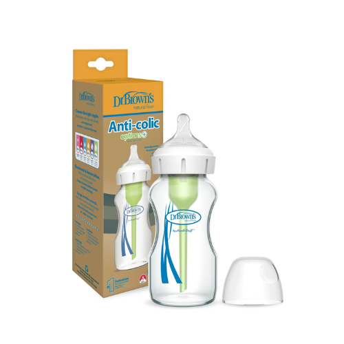 MAMADERA BOCA ANCHA OPTIONS VIDRIO 270 ML - DR. BROWN'S