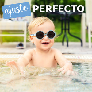 LENTES DE SOL PARA NIÑOS THE HIPPIE  LARGE 2 a 5 AÑOS  AZUL PIEDRA MAUSITO