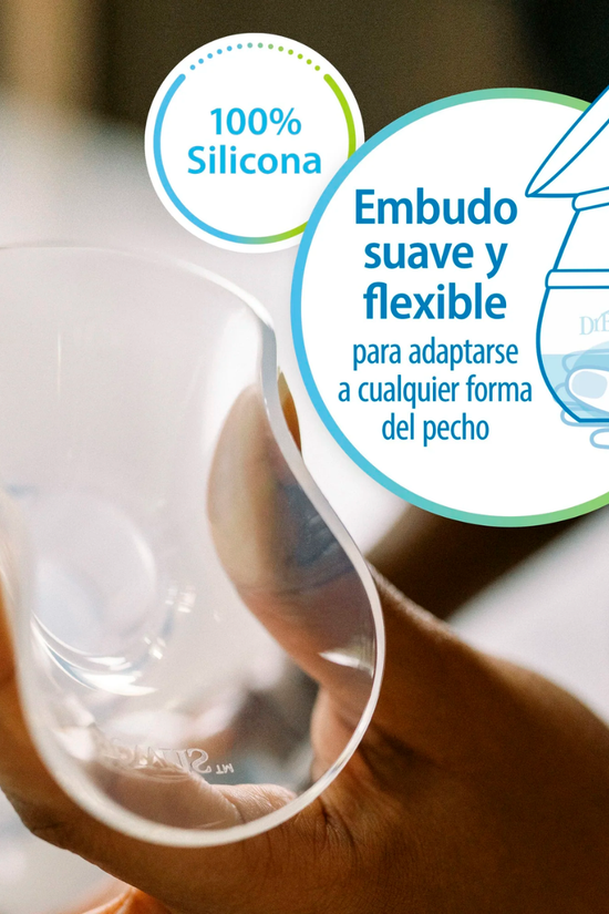 Recolector Extractor de Leche Manual de Silicona con Mamadera Anticólico 120 ml + Bolso
