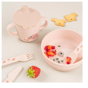 VASO CON BOQUILLA FOODIE TINY FARM ROSA DONE BY DEER