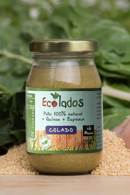 Colado 100% Natural de Pollo, Quínoa y Espinaca Ecolados