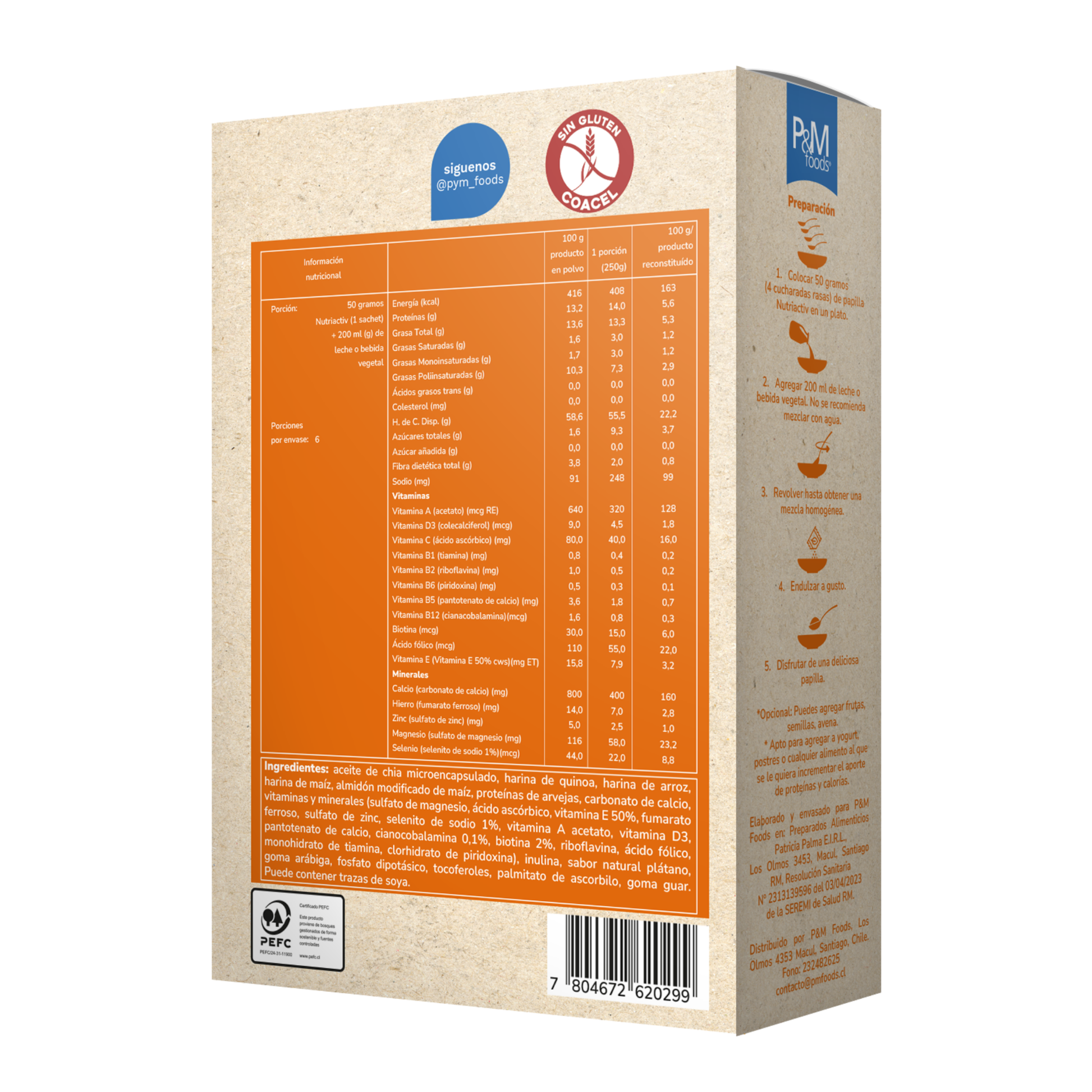 Papilla para Adulto Mayor Nutriactiv Senior 300 g Sabor Plátano